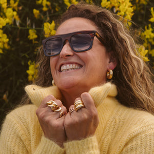 GOLD CHUNKY DOUBLE LOOP RING