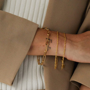 Polly Paperclip Chain Bracelet 18Ct Gold Plate