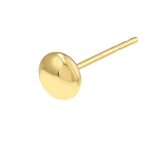 14K Gold Minimalist Flat Ball Stud Earrings - 5.5mm Everyday Essentials for Second Hole Style.