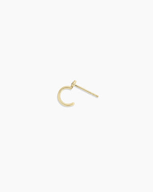 14K Diamond and Blue Sapphire Evil Eye Stud Single Huggie