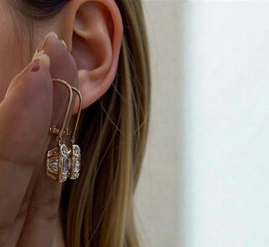 14K Gold Moissanite Drop Earrings | round Brilliant Cut 2 Ct Dangle Jewelry