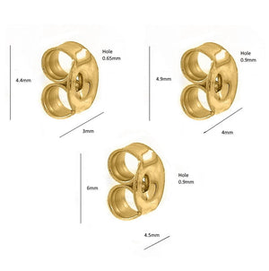 Elegant 9K Solid Yellow Gold Earring Backs - 375 Stamped Butterfly Scrolls Jewelry Findings Pair.