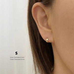 Elegant 14K Solid Gold Wide Huggie Hoop Earrings - Bold and Stylish.