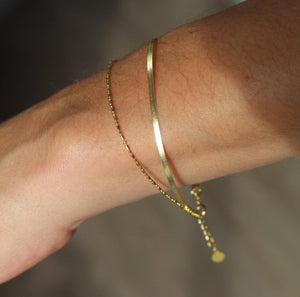 Elegant Gold Plated 925 Sterling Silver Double Chain Bracelet by Kiss London.
