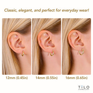 Elevate Your Style with Exquisite Handmade 14K Solid Yellow Gold Round Hoop Earrings.