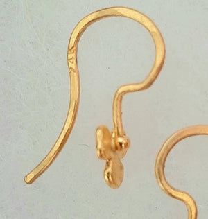 Elegant Handmade 24K Solid Gold Tiny Flower Dangle Earrings - Perfect Gift for Birthdays and Everyday Luxury.