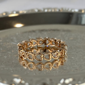 18K Gold Heart Lab Grown Diamond Eternity Band: Anniversary Ring