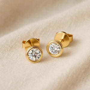 9Ct Gold Stud Earrings round Classic Design 6 Mm Pair in Luxury Gift Box