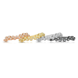 Trendy Sterling Silver Stackable Zig Zag Eternity Band Rings – Set of 4 for Everyday Glam and Special Occasions.