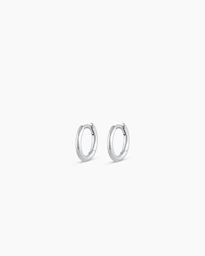 14K White Gold Classic Huggies