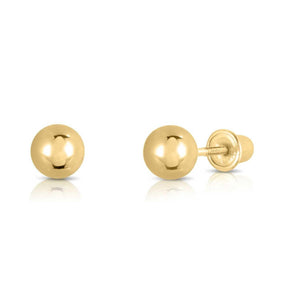 Stylish Set of 3 Unisex 14K Yellow and White Gold Ball Stud Earrings with Secure Screwbacks.