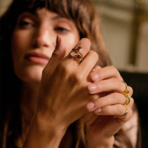 Birthstone Ring 18Ct Gold Plate