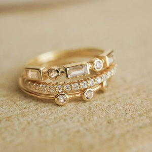 Estée Lalonde Fine Baguette Sapphire Ring 14Ct Solid Gold