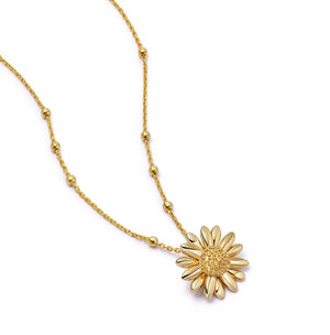 English Daisy Bobble Necklace 18Ct Gold Plate