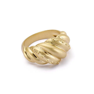 Amulet Dome Ring 18Ct Gold Plate