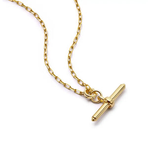 Amulet T Bar Necklace 18Ct Gold Plate