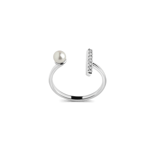 Archival Open Pearl Ring NikNenz™ Premium Gold & Diamonds