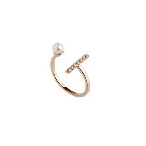 Archival Open Pearl Ring NikNenz™ Premium Gold & Diamonds