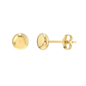 14K Gold Minimalist Flat Ball Stud Earrings - 5.5mm Everyday Essentials for Second Hole Style.