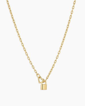 Heart Padlock Interlocking Necklace NikNenz™ Premium Gold & Diamonds