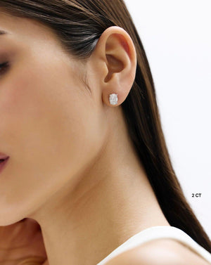 Stunning Oval Lab Diamond Studs - Elegant Earrings for Every Occasion.