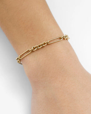 Elegant Mixed Link Chain Bracelet - Perfect for Any Occasion.