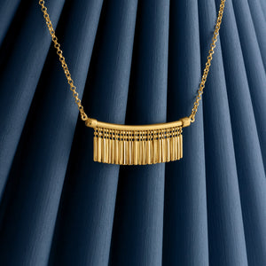 GOLD TASSEL CHARM NECKLACE