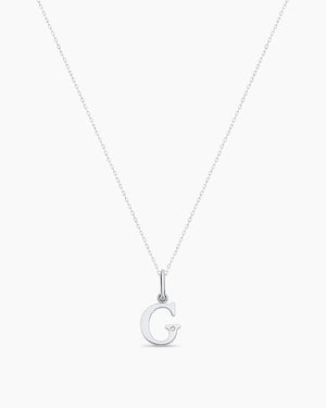 Diamond Vintage Alphabet Charm Necklace