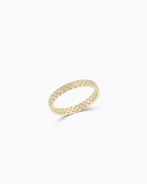 14K Diamond Checkered Ring