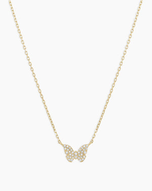 14K Diamond Butterfly Necklace