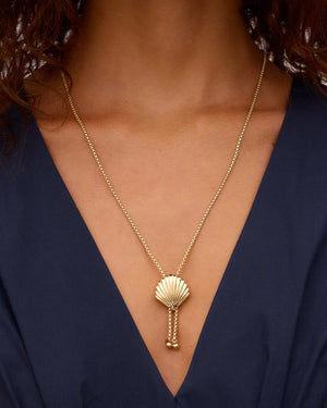 Scallop Bolo Necklace NikNenz™ Premium Gold & Diamonds