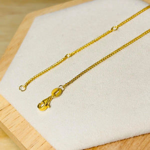 24K Solid Gold Necklace, Delicate Fine Jewelry, Simple Chain
