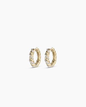 14K Diamond Crew Huggies