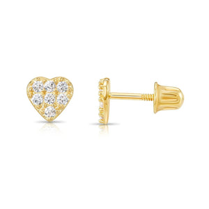 Elegant 14K Gold Heart-Shaped Stud Earrings for Timeless Style.
