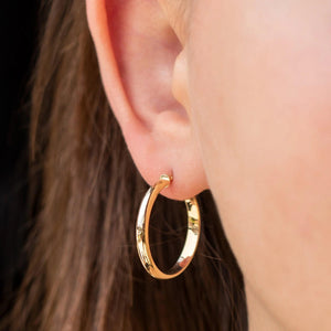 Bold 14K Solid Gold Hoop Earrings - Classic 3.10mm Thick Design.