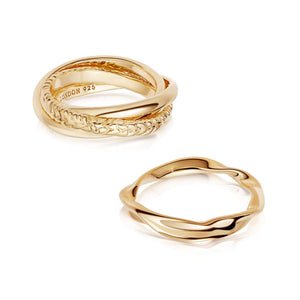 Estée Lalonde Trinity Ring Stack 18Ct Gold Plate