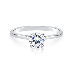 Stunning Sterling Silver Simulated Diamond Engagement Ring – The Perfect Sparkling Proposal for Love Stories, Anniversaries & Romantic Gifts!.