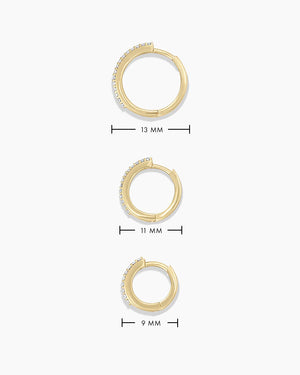 14K Diamond Double down Single Huggie