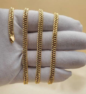 14K Gold Miami Cuban Link Chain - Handmade 5Mm Curb Chain
