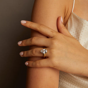 4Ct Pear Lab Grown Diamond Solitaire Ring NikNenz™ Premium Gold & Diamonds