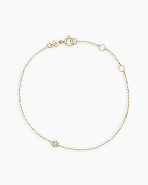 14K Diamond Star of David Bracelet