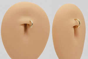 14K Solid Gold Hinged Clicker Hoop Belly Button Hoop Huggie Hoop Cartilage Earring Conch Hoop Helix Hoop Nose Hoop Tragus Clicker Hoop