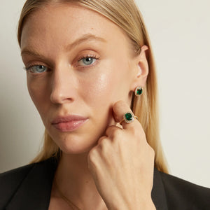 Lab Grown Green Emerald Alexandra Ring NikNenz™ Premium Gold & Diamonds