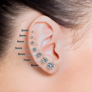 Moissanite Stud Earrings 3Mm–10Mm, 925 Sterling Silver Screw Back, VVS1 GRA Certified, Diamond Alternative Studs for Men Women, Mothers Day