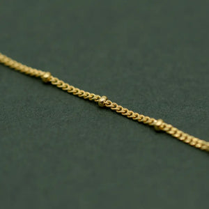 Beaded Gold Plated Anklet, Fine Curb Chain Anklet, Layered Anklet, Beach Jewelry, Gift for Her