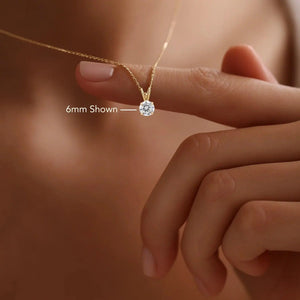 Timeless 14K Yellow Gold Classic Solitaire Pendant Necklace.