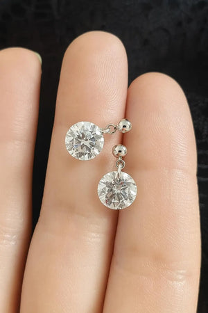 CZ Diamond Drop Earrings | round Crystal Dangle Earrings | Wedding, Bridal & Bridesmaid Jewelry | Sparkly Gift for Her | Christmas Gift