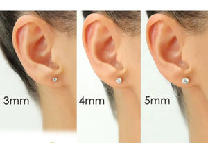Bundle Set of 3! 10K Gold Classic Solitaire Stud Earrings, Screw-Back