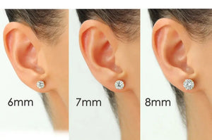Bundle Set of 3! 10K Gold Classic Solitaire Stud Earrings, Screw-Back