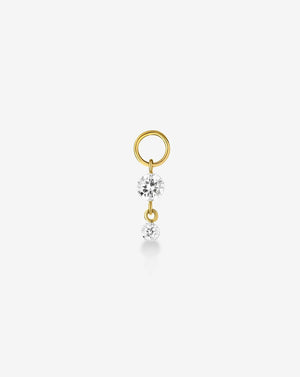 Stunning Drop Round Lab Diamond Huggie Charm Earrings.